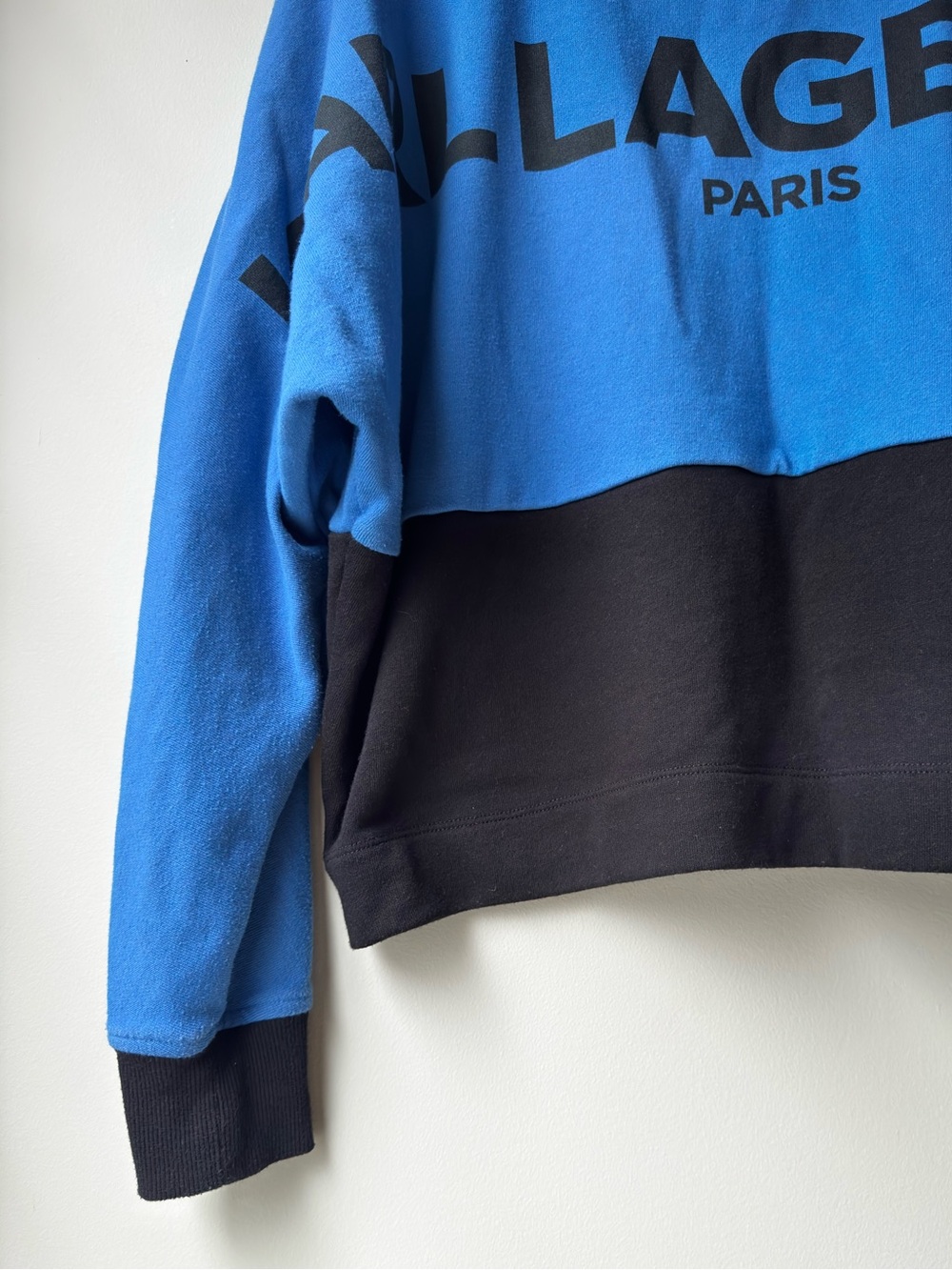 Karl Lagerfeld Paris Logo Colorblock Sweatshirt Blue Black Size Small - Picture 3 of 9